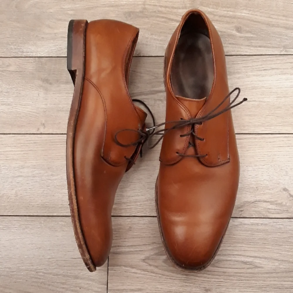 ALLEN EDMONDS Thomas Town Tan Brown Leather Sz 13 D Mens Oxfords‎ Dress Shoes